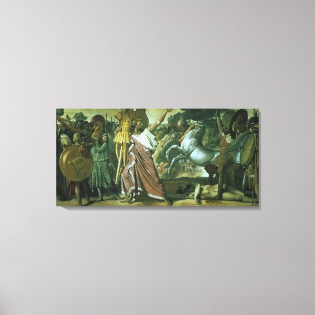 Romulus, conqueror of Acron, taking his booty to t Canvas Print (Front)
