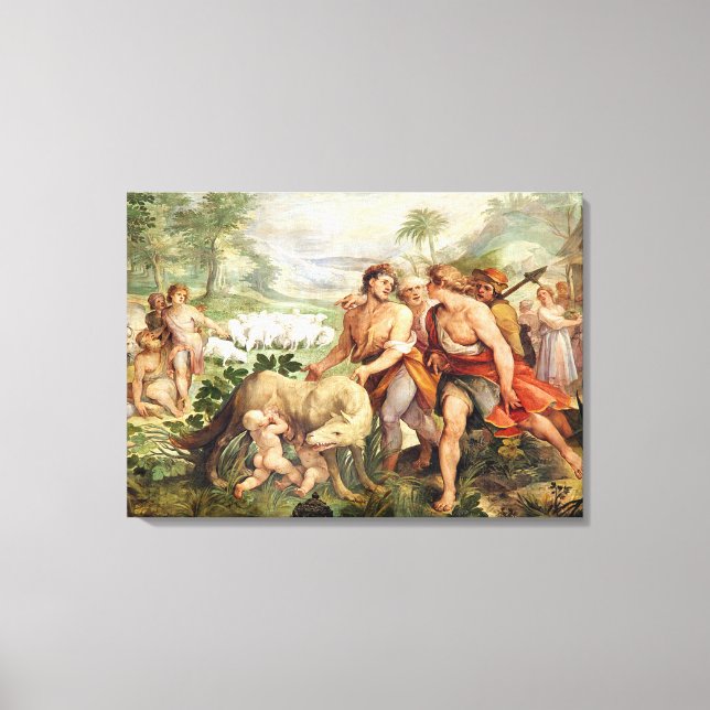 Romulus suckled by the she-wolf canvas print (Front)