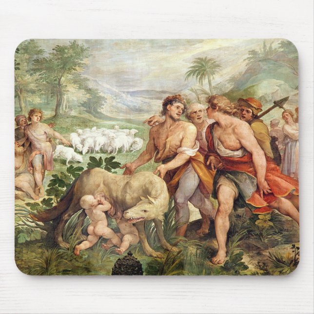 Romulus suckled by the she-wolf mouse pad (Front)