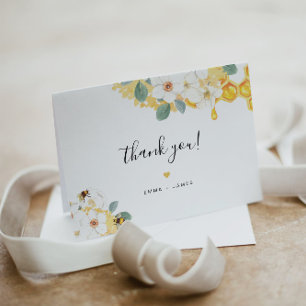 Romy - Floral Honey Bee Thank You Card