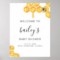 ROMY Honey Bumble Bee Baby Shower Welcome Poster