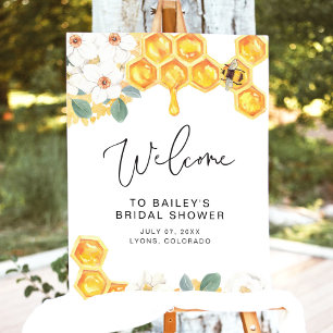 ROMY Rustic White Floral Bumble Bee Bridal Shower Foam Board