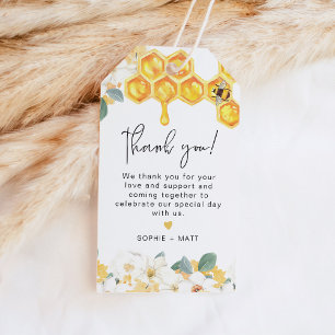 ROMY Rustic White Floral Honey Bumble Bee Gift Tags