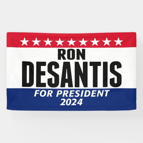 Ron Desantis 2024 classic blue red for president Banner