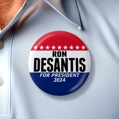 Ron Desantis 2024 classic blue red for president Button