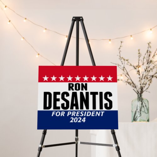 Ron Desantis 2024 classic blue red for president Foam Board