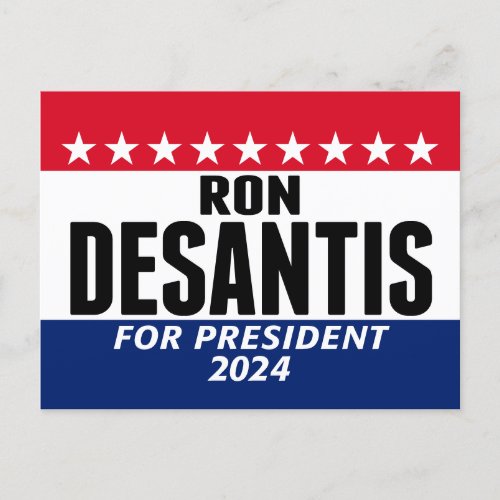 Ron Desantis 2024 classic blue red for president Postcard