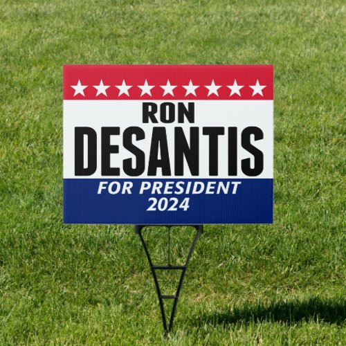 Ron Desantis 2024 classic blue red for president Sign