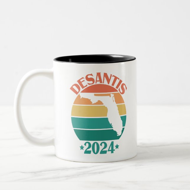 Ron DeSantis 2024 Presidential Election Republican Two-Tone Coffee Mug (Left)