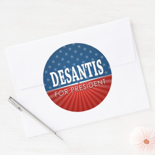 Ron DeSantis 2024 _ stars and stripes design Classic Round Sticker