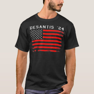 RON DESANTIS 2024 Tee DeSantis '24 Red USA Flag 