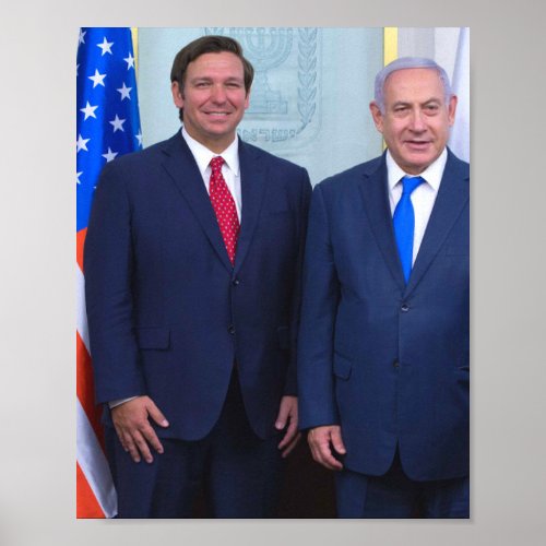 Ron DeSantis And Benjamin Netanyahu Poster