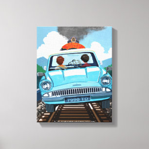 Ron & HARRY POTTER™ in Flying Car to HOGWARTS™ Canvas Print