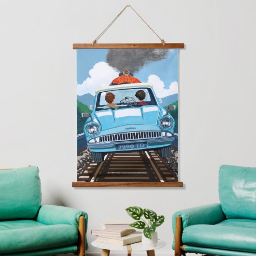 Ron  HARRY POTTER in Flying Car to HOGWARTS Hanging Tapestry