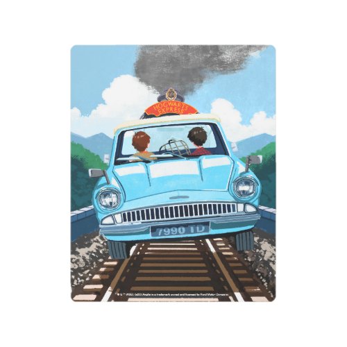 Ron  HARRY POTTER in Flying Car to HOGWARTS Metal Print