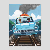 Ron & HARRY POTTER™ in Flying Car to HOGWARTS™ Postcard