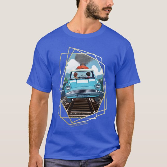 Ron & HARRY POTTER™ in Flying Car to HOGWARTS™ T-Shirt (Front)
