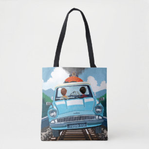 Ron & HARRY POTTER™ in Flying Car to HOGWARTS™ Tote Bag