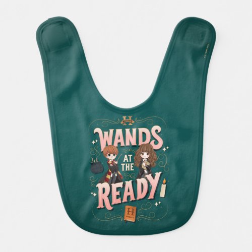 Ron  Hermione Wands at the Ready Baby Bib