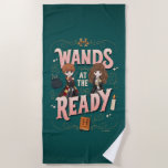Ron &amp; Hermione Wands at the Ready Beach Towel
