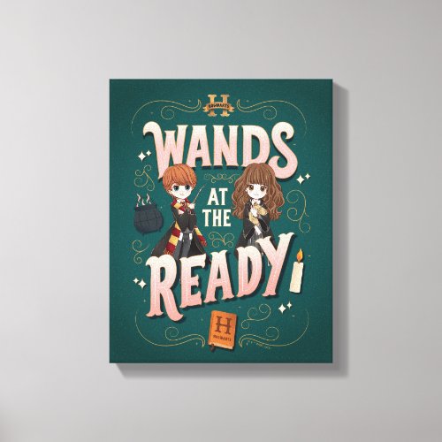 Ron  Hermione Wands at the Ready Canvas Print