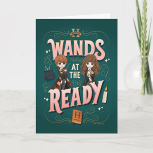 Ron & Hermione Wands at the Ready Card
