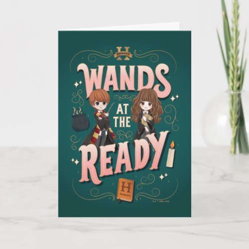 Ron  Hermione Wands at the Ready Card