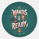 Ron &amp; Hermione Wands at the Ready Classic Round Sticker