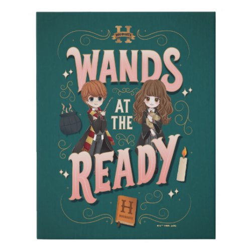 Ron  Hermione Wands at the Ready Faux Canvas Print