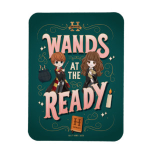 Ron & Hermione Wands at the Ready Magnet