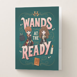 Ron & Hermione Wands at the Ready Pocket Folder