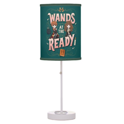 Ron  Hermione Wands at the Ready Table Lamp