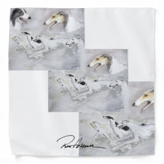 Ron Hevener "Dance of the Borzoi" Glamour Scarf Bandana