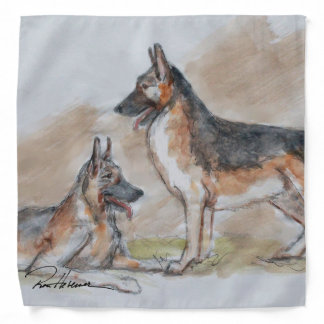 Ron Hevener Glamour Scarf German Shepherds Bandan Bandana