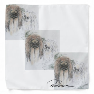 Ron Hevener Glamour Scarf Pekingese Bandana