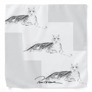 Ron Hevener Glamour Scarf "Tiger B&W" Bandana