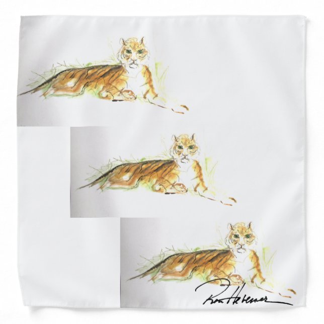 Ron Hevener "What A Tiger" Glamour Scarf Bandana (Front)