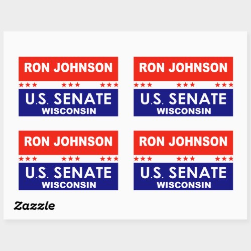 Ron Johnson US Senate Wisconsin 2022 Rectangular Sticker