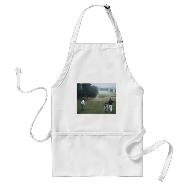 Ron McGill Golfing Oil Painting 1 Adult Apron (Front)