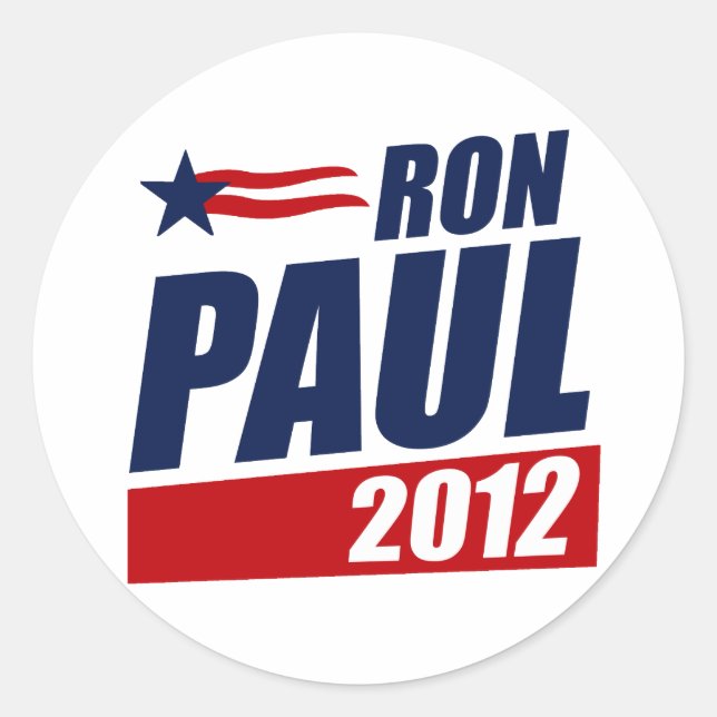 RON PAUL 2012 CLASSIC ROUND STICKER (Front)