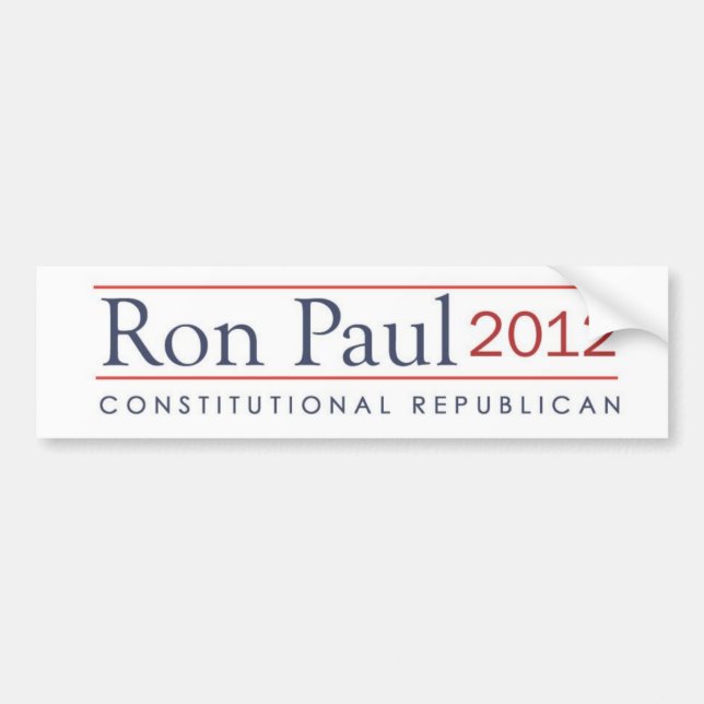 Ron Paul 2012 Constitutional Republican Bumper Sticker (Front)