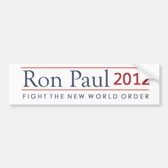 Ron Paul 2012 Fight the New World Order Bumper Sticker (Front)