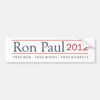 Ron Paul 2012 Free Men Free Minds Free Markets Bumper Sticker