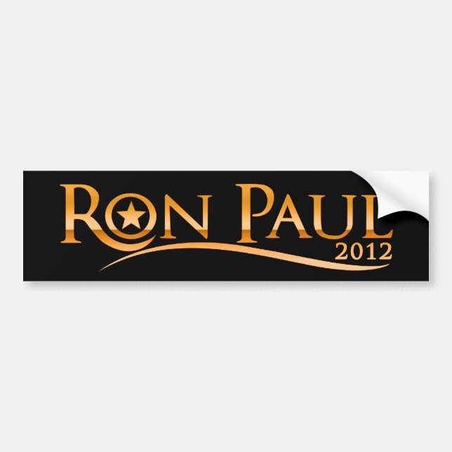 Ron Paul 2012 (Golden) Bumper Sticker (Front)