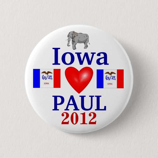 ron paul 2012 Iowa Pinback Button (Front)