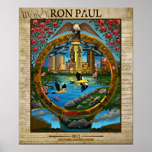 Ron Paul 2012 LIberty for Iowa Poster