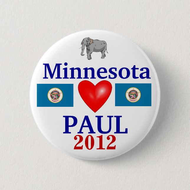 Ron Paul 2012 Minnesota Pinback Button (Front)