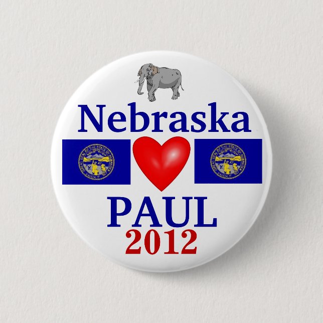 Ron Paul 2012 Nebraska Pinback Button (Front)