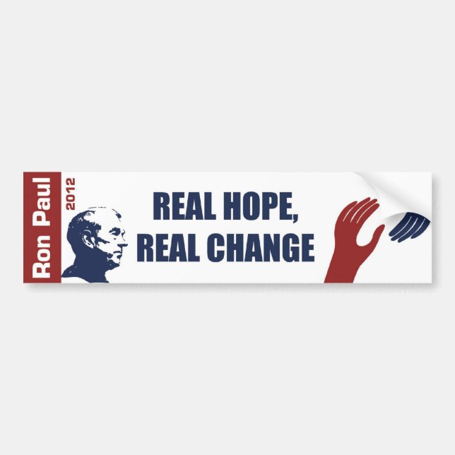 Ron Paul 2012: Real Hope, Real Change Bumper Sticker (Front)