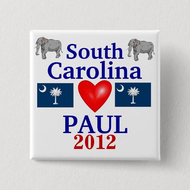Ron Paul 2012 South Carolina Pinback Button (Front)